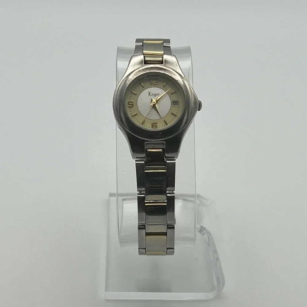 Luger Swiss Made Silver and Gold Ladies Watch Working